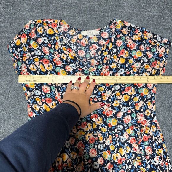 LOFT Women's Floral Print Knee Length Dress Size Small Petite V-Neck Casual - Picture 6 of 9